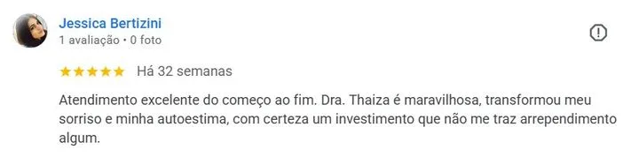 Avaliação Google de paciente da Humanized